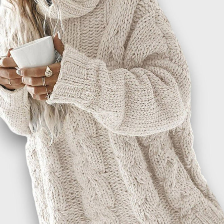 Delviana – Loose Cable Knit Turtleneck Sweater