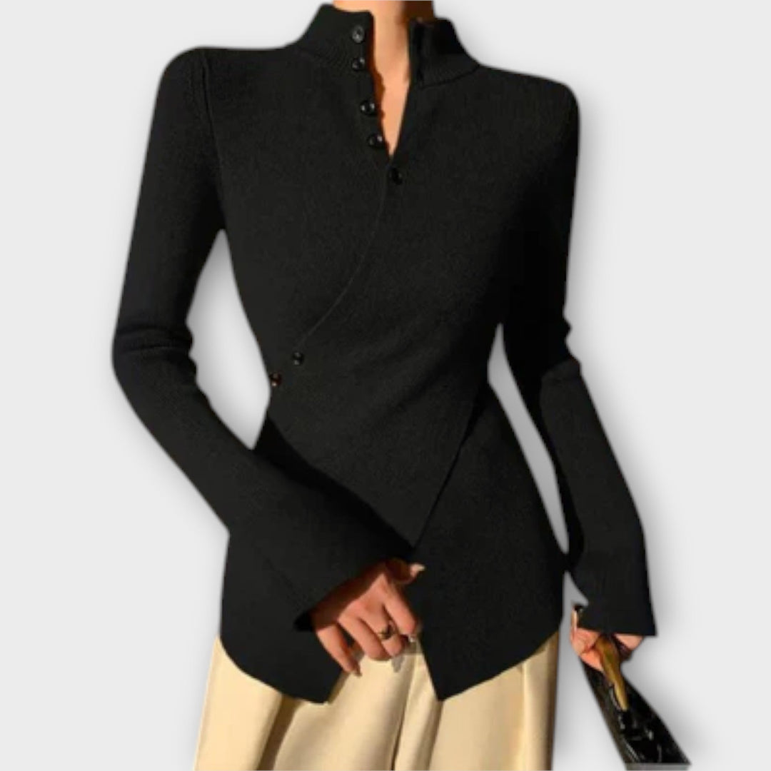 Mireko – Fine sweater with button placket