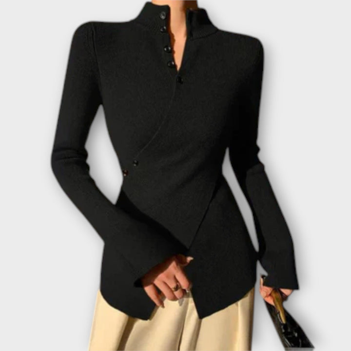 Mireko – Fine sweater with button placket