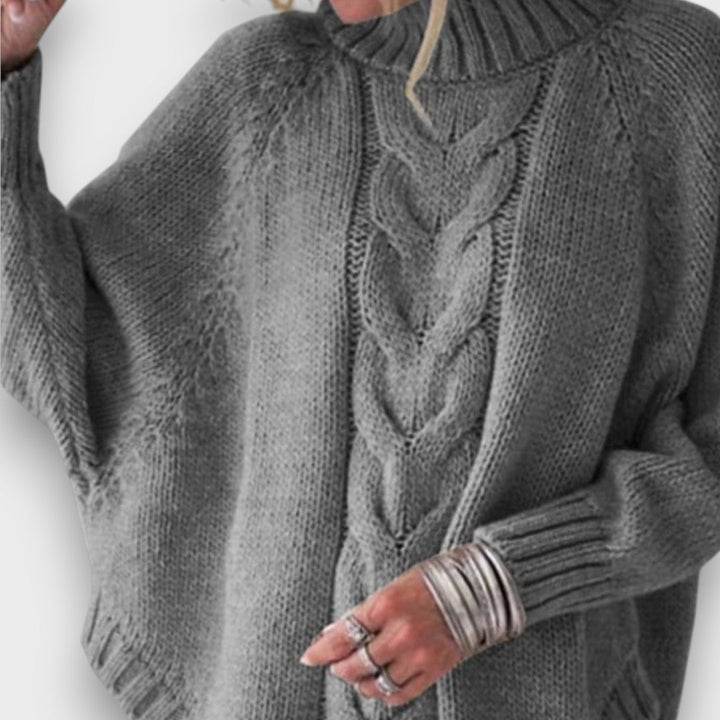 Levaniah – Classic Turtleneck Sweater with Cable Knit Pattern
