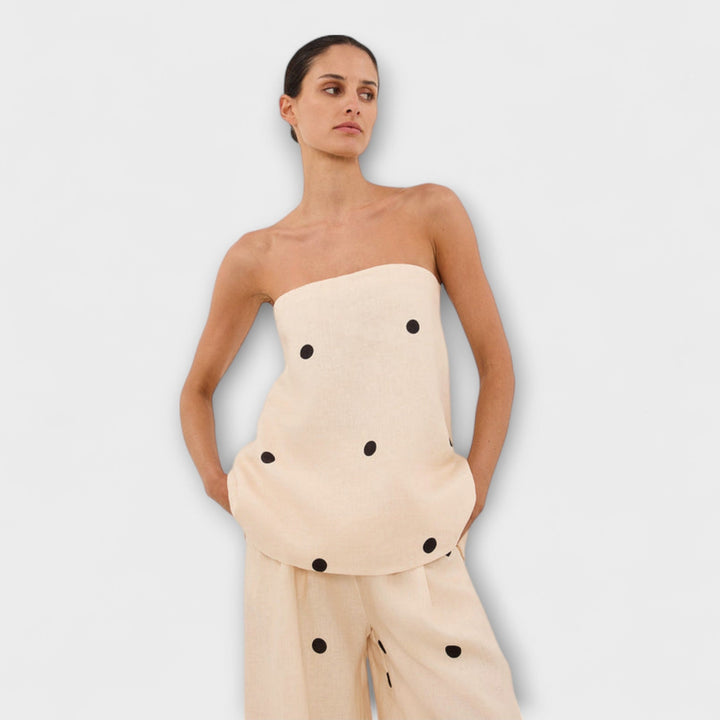 Milana – Polka Dot Set with Off-the-Shoulder Top