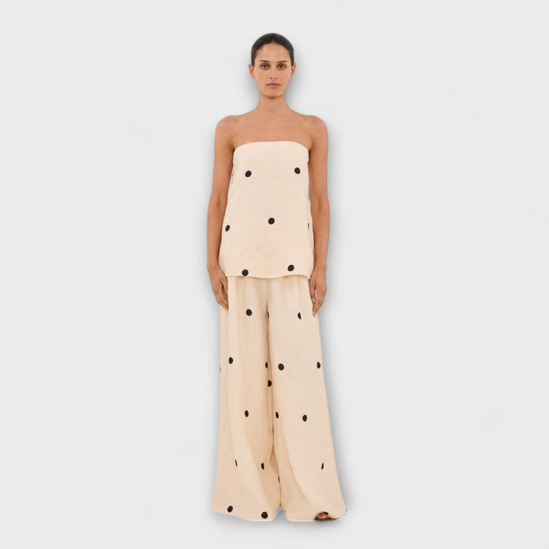 Milana – Polka Dot Set with Off-the-Shoulder Top