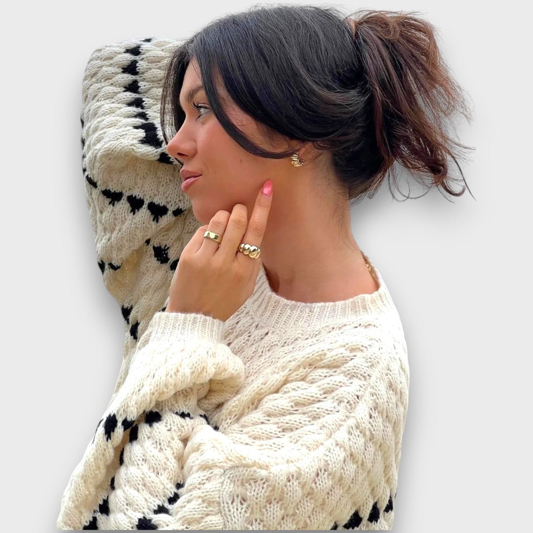 Luliane – Structured Sweater with Graphic Pattern