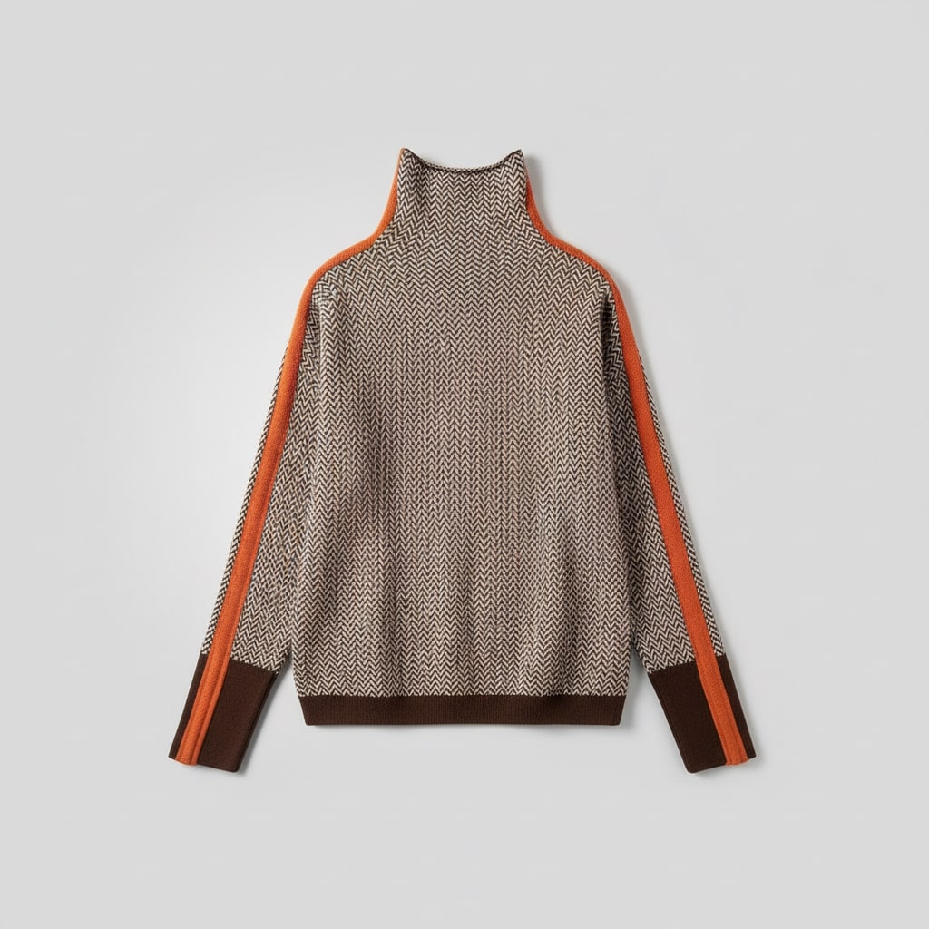 Elara - Turtleneck with Contrasting Stripes