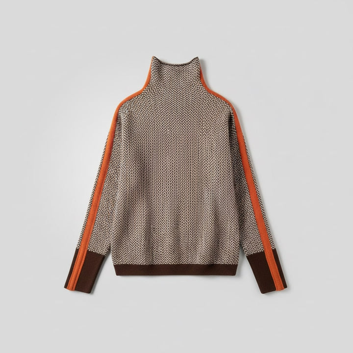 Elara - Turtleneck with Contrasting Stripes