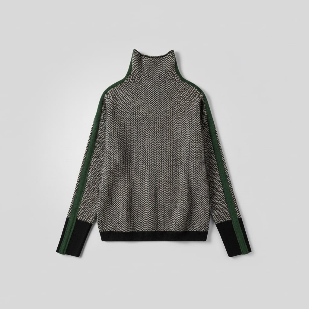 Elara - Turtleneck with Contrasting Stripes