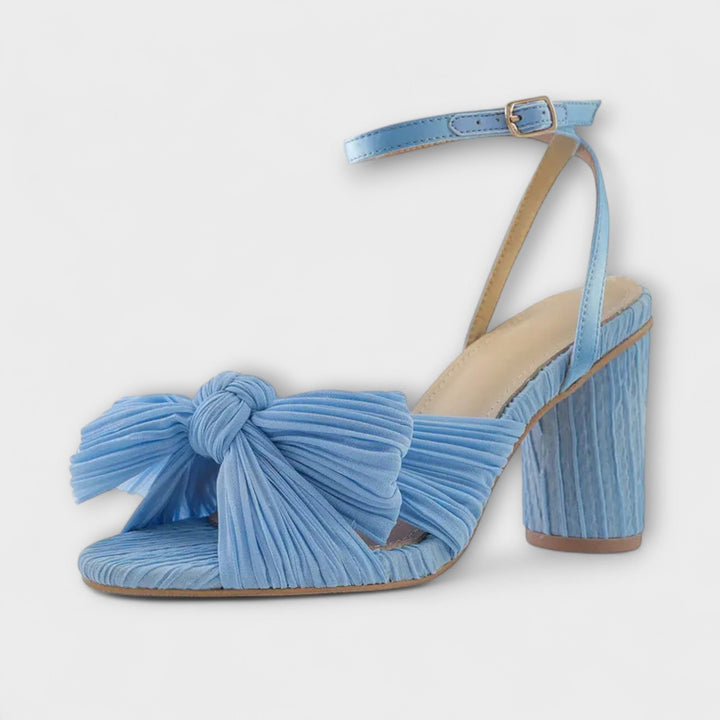 Lunette – Heeled Sandals with Pleated Bow