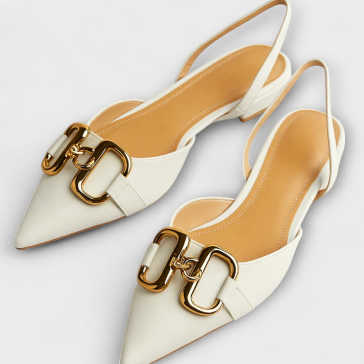 Lorella – Pointed Sandals with Golden Accents