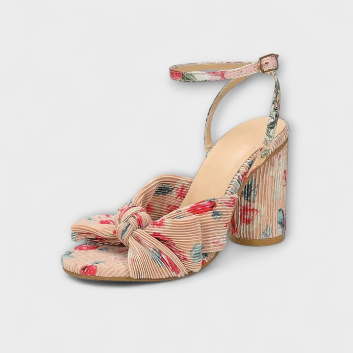 Lunette – Heeled Sandals with Pleated Bow