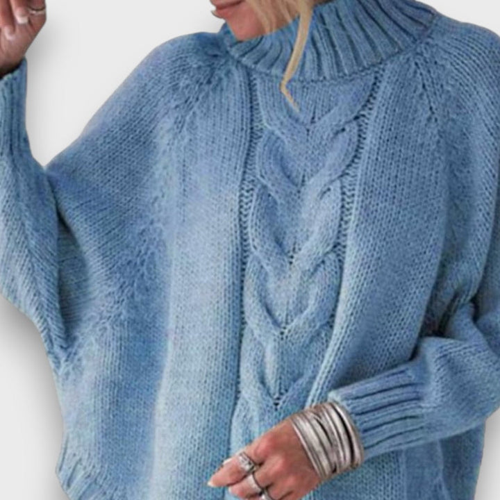 Levaniah – Classic Turtleneck Sweater with Cable Knit Pattern