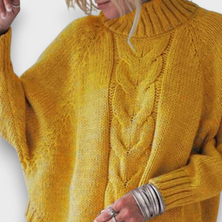 Levaniah – Classic Turtleneck Sweater with Cable Knit Pattern