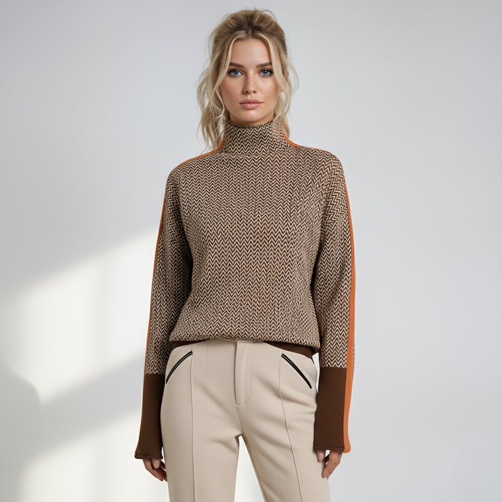 Elara - Turtleneck with Contrasting Stripes
