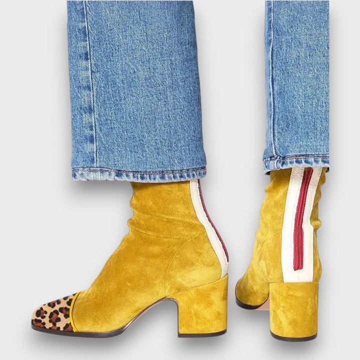 Mirella – Mid-Heel Ankle Boot with Print