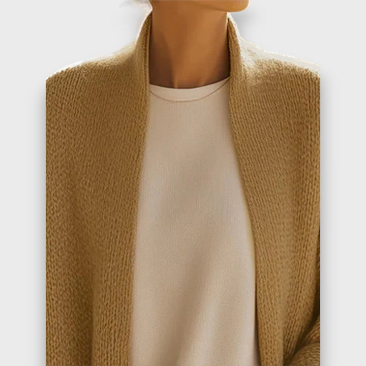 Serenia – Sand Beige Oversized Knit Cardigan