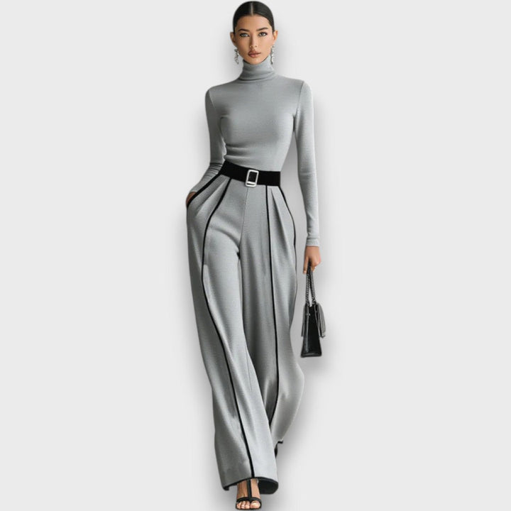 Maerina – Two-Piece Set with Turtleneck and Wide Pants