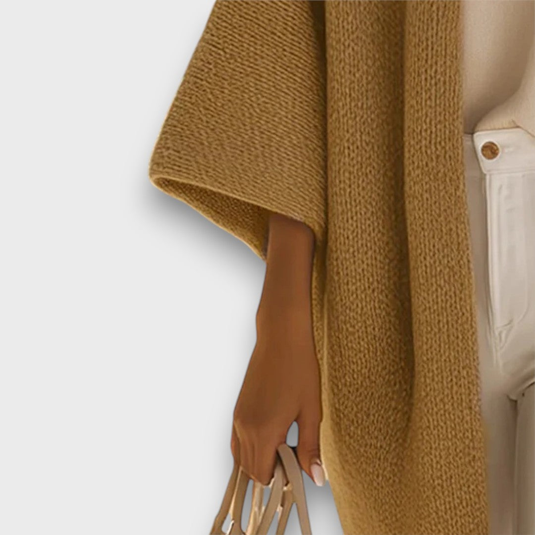 Serenia – Sand Beige Oversized Knit Cardigan