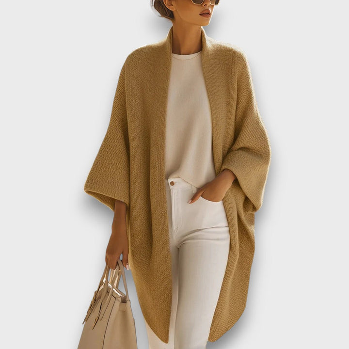 Serenia – Sand Beige Oversized Knit Cardigan