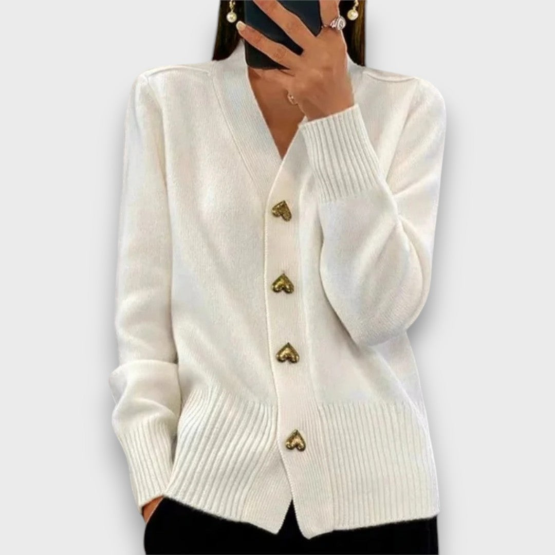 Heliora – Cardigan with Heart Buttons