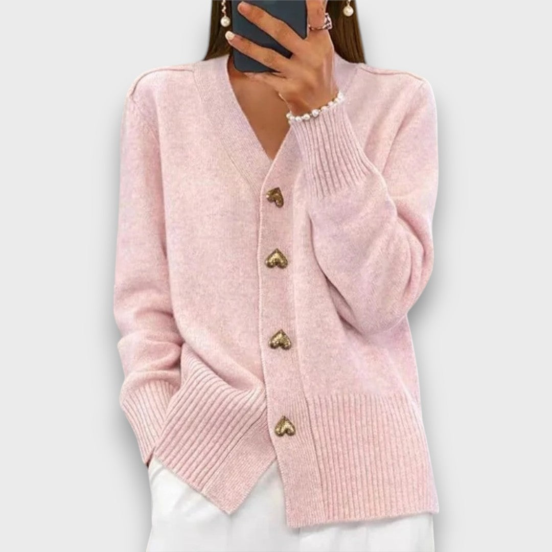 Heliora – Cardigan with Heart Buttons