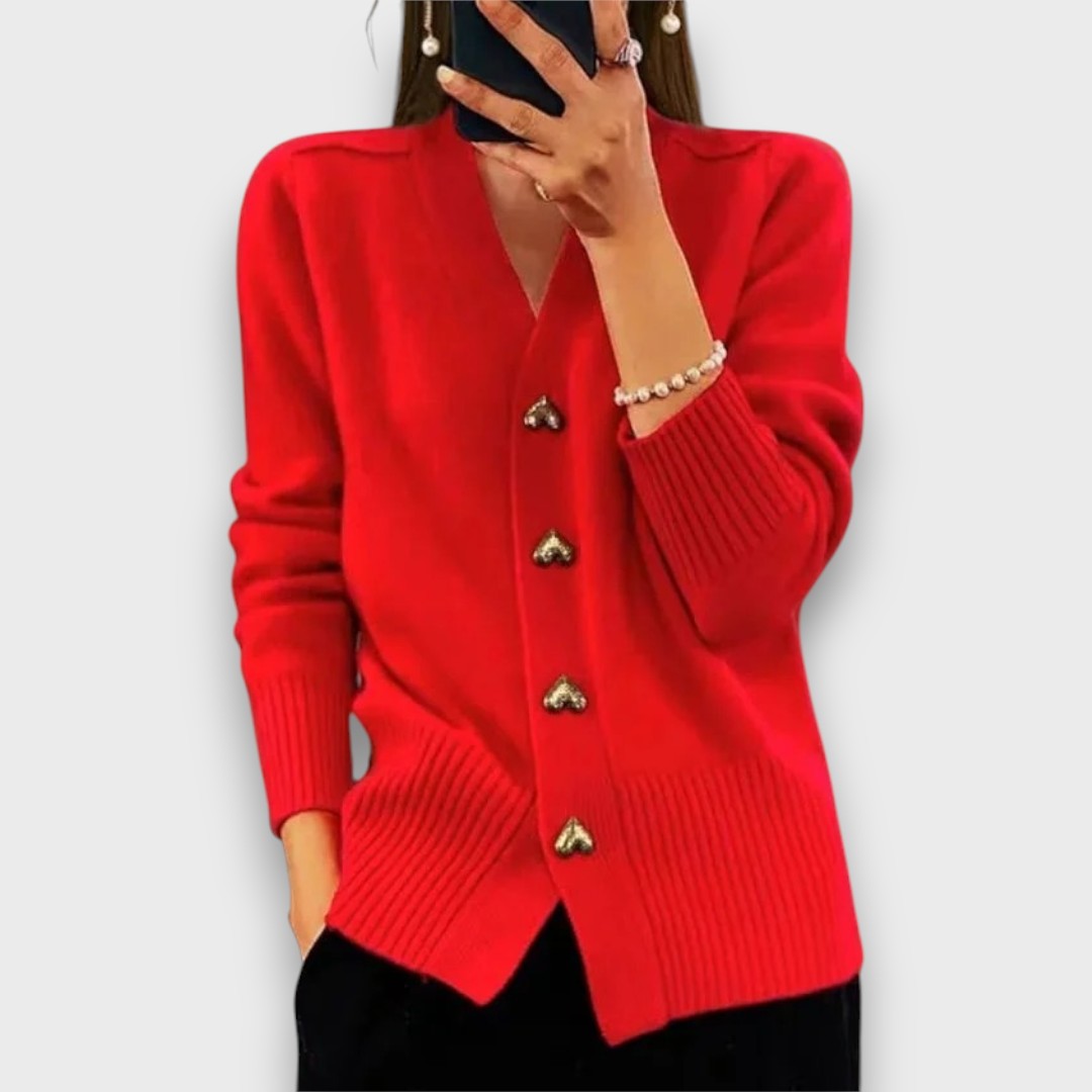 Heliora – Cardigan with Heart Buttons
