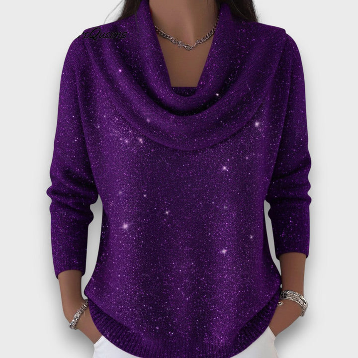 Aurelyn – Shimmer Soft-Drape Knit Sweater