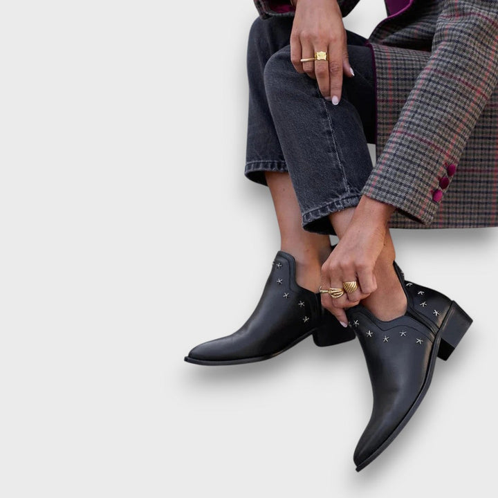 Mirella – Mid-Heel Ankle Boot with Print