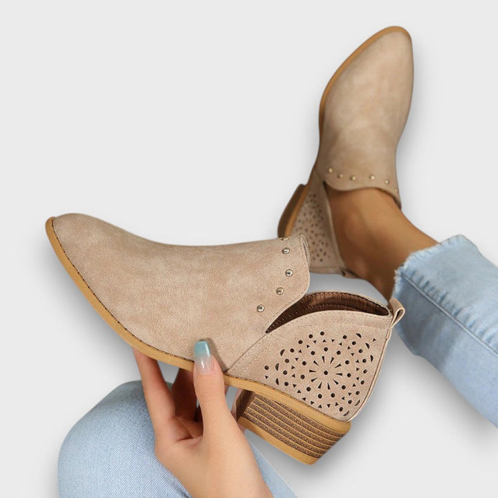 Mirella – Mid-Heel Ankle Boot with Print