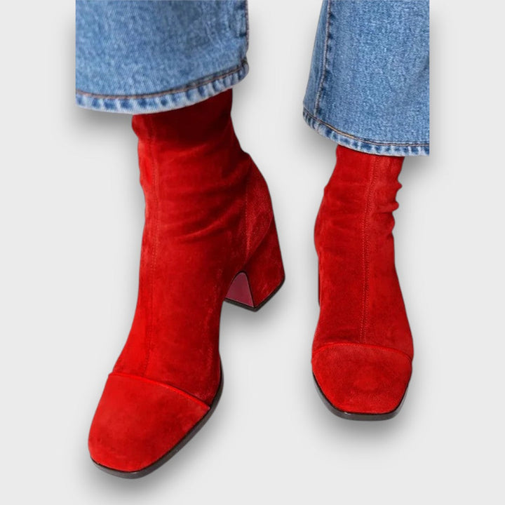 Mirella – Mid-Heel Ankle Boot with Print