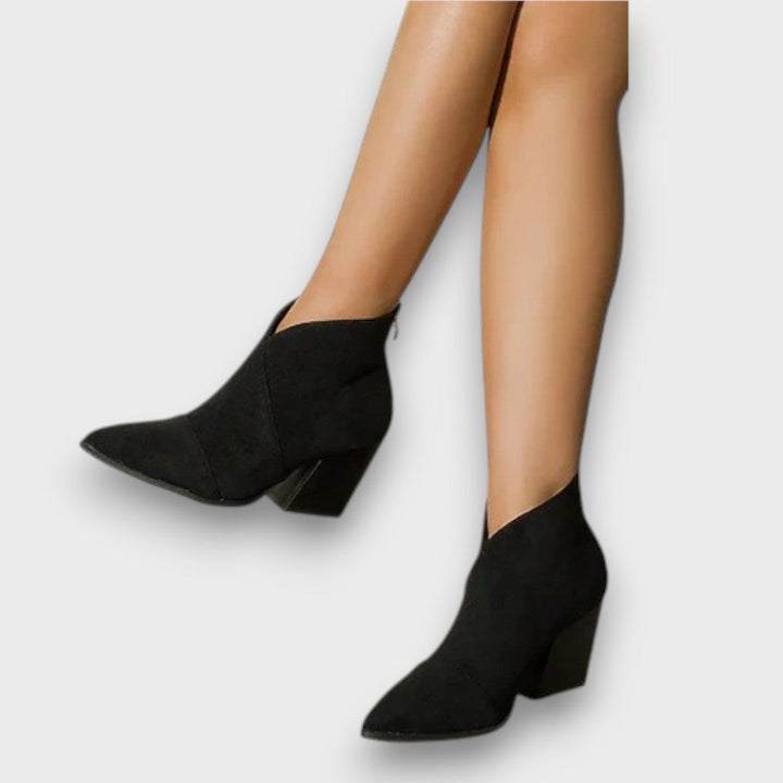 Mirella – Mid-Heel Ankle Boot with Print