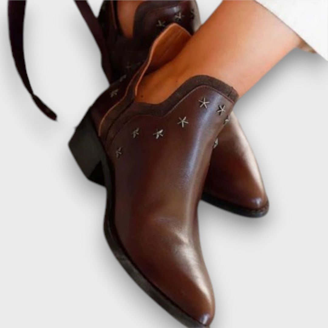 Mirella – Mid-Heel Ankle Boot with Print