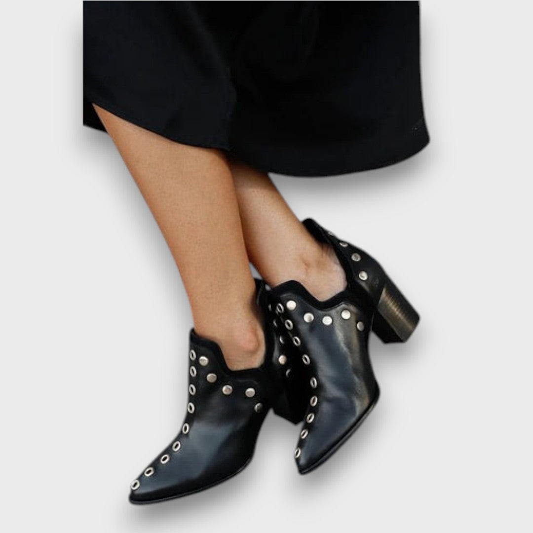 Mirella – Mid-Heel Ankle Boot with Print