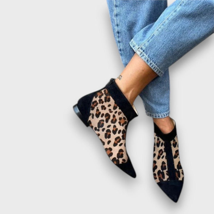 Mirella – Mid-Heel Ankle Boot with Print