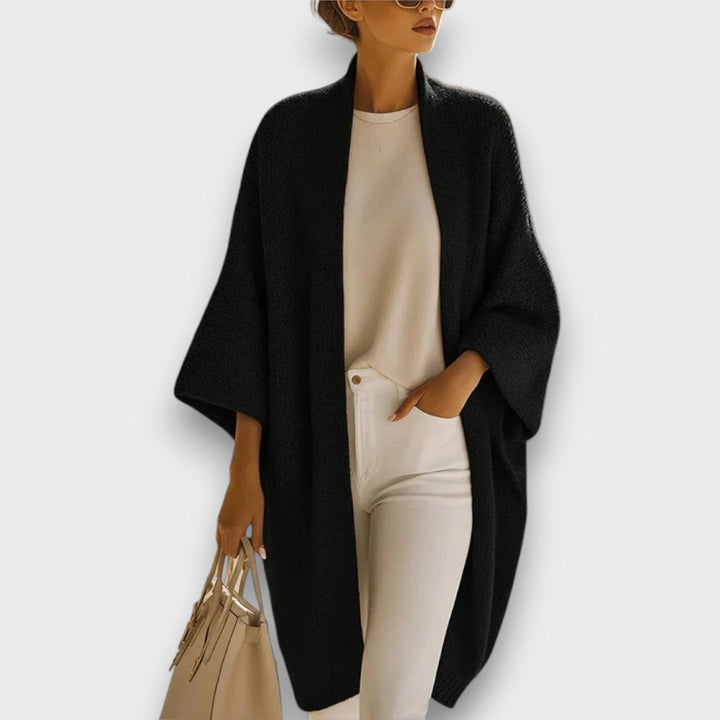 Serenia – Sand Beige Oversized Knit Cardigan