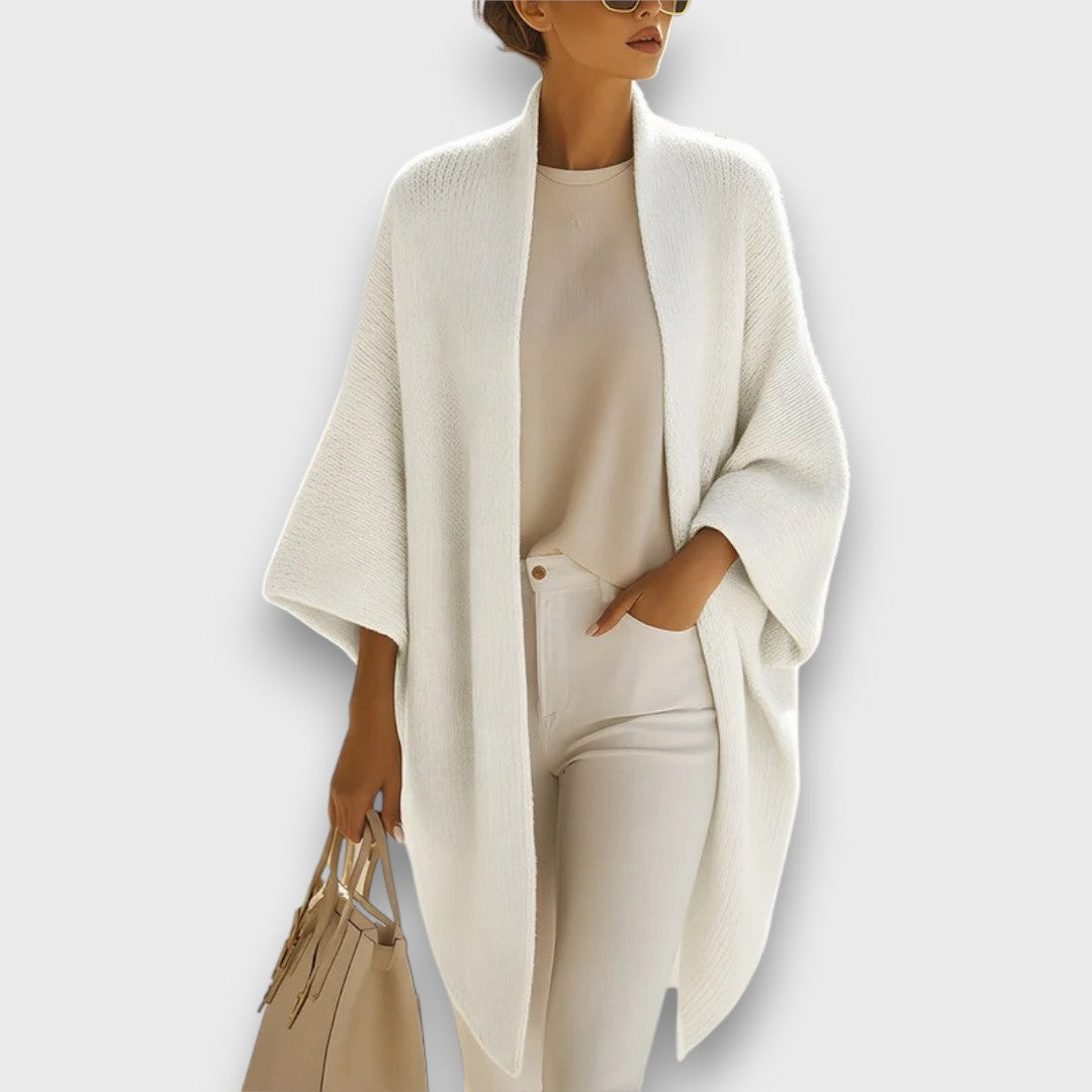 Serenia – Sand Beige Oversized Knit Cardigan