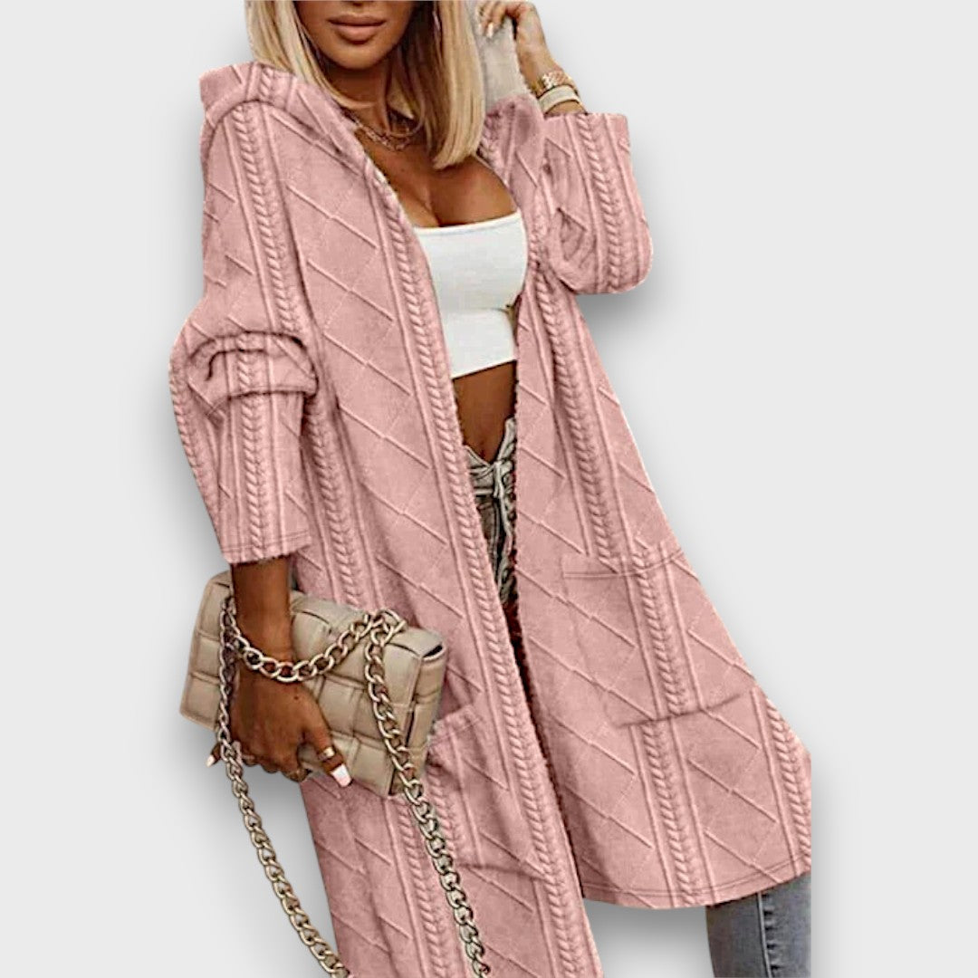 Delvienne – Long Cardigan with Hood