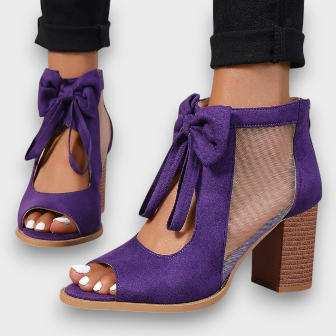 Alviera – Elegant Sandals with Bow and Block Heel