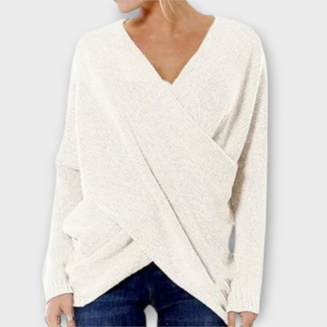 Hevelin – Crossed sweater with V-neck