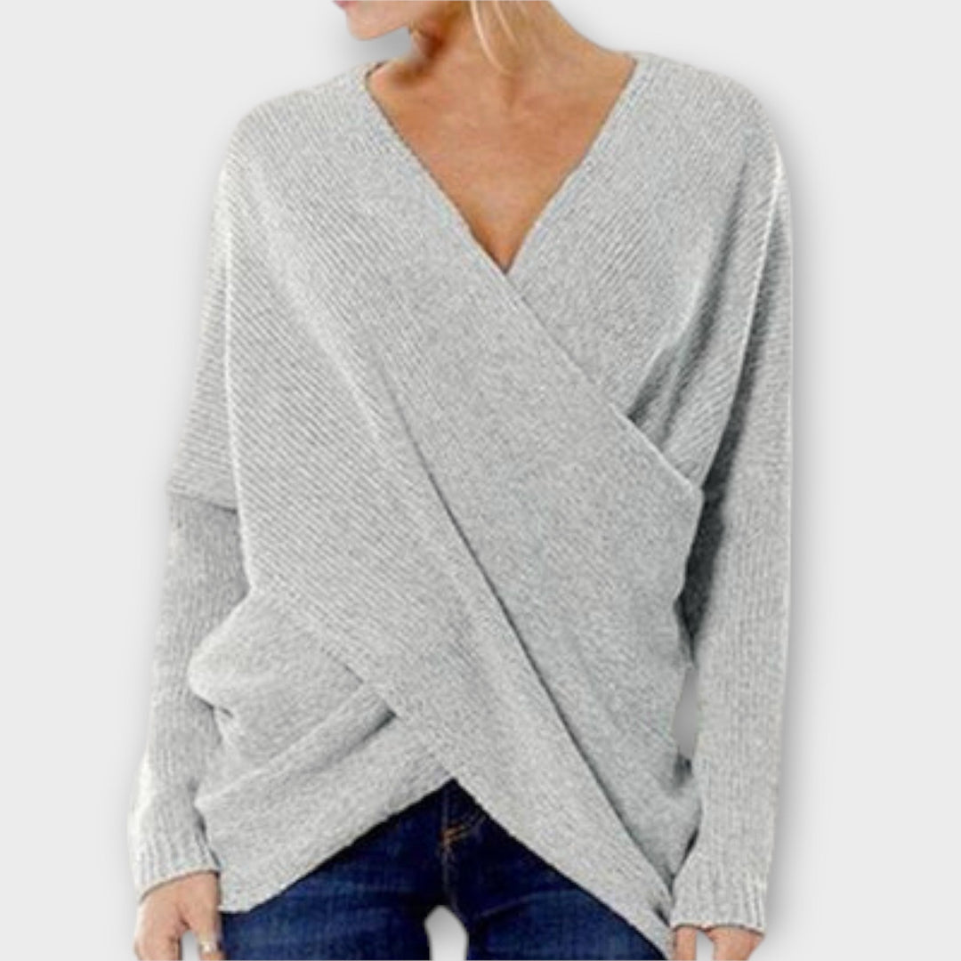 Hevelin – Crossed sweater with V-neck